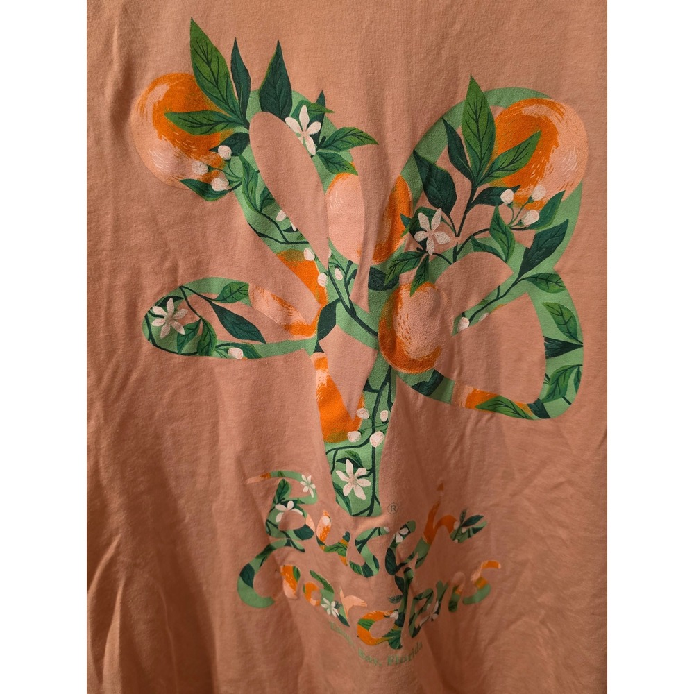 Busch Gardens Tampa Bay Florida Graphic Tee Orange Blossom Large Shirt